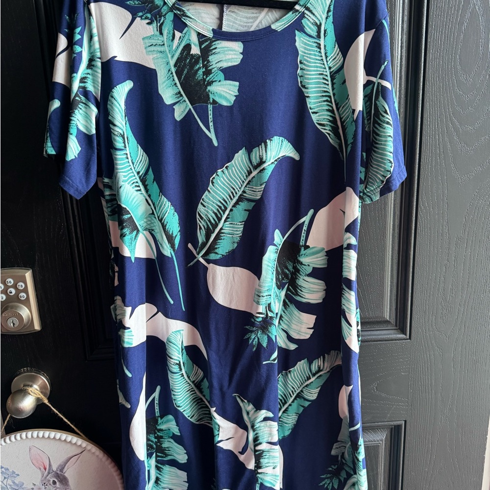 Tropical Leaf Print Dress